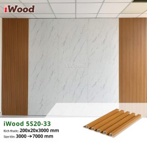 Tấm lam sóng iWood 5S20-33 ốp tường Ngân Hàng Eximbank