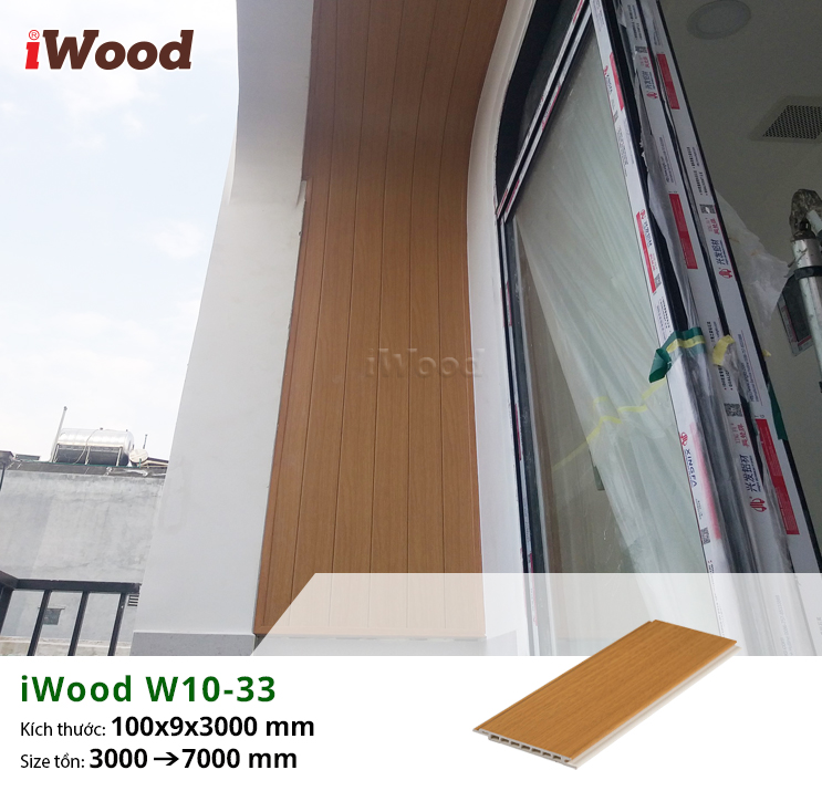 ảnh hoàn thiện tại công trình của tấm iWood W10-33