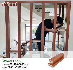 Thanh lam iWood L510-3 ốp trang trí vách cầu thang tại Tân Phú