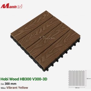 Vỉ Gỗ Nhựa Hobi Wood HB300 V300-3D_Vibrant Yellow