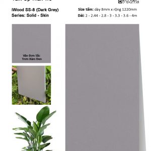 Tấm ốp than tre vân đơn sắc iWood SS-8
