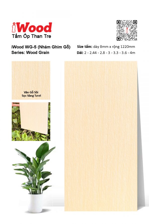 Tấm ốp than tre vân gỗ iWood WG-5