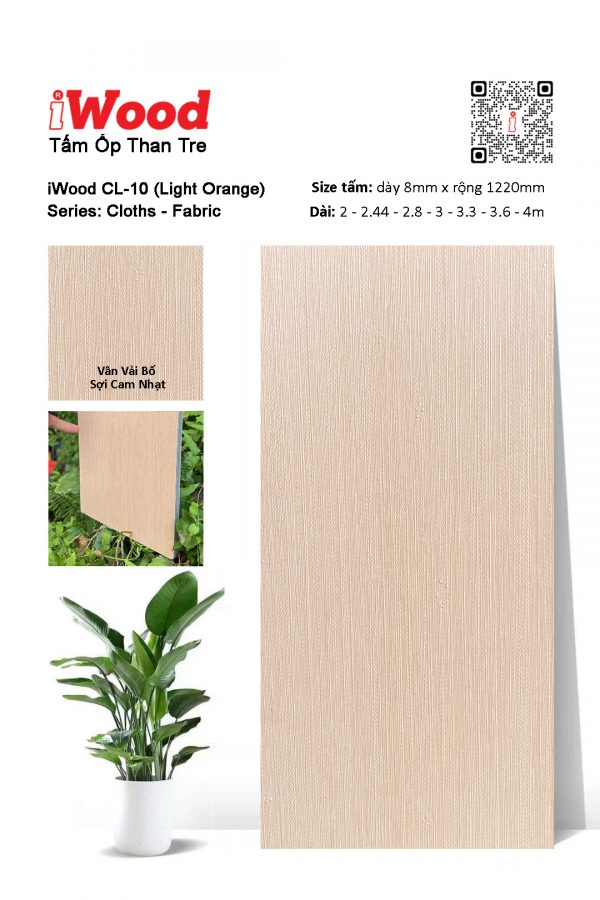 Tấm ốp than tre vân vải iWood CL-10