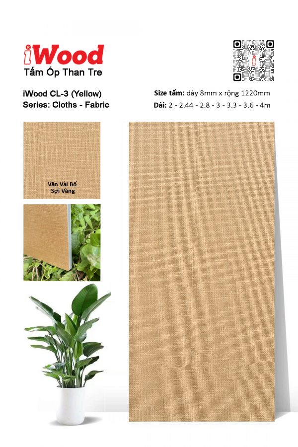 Tấm ốp than tre vân vải iWood CL-3
