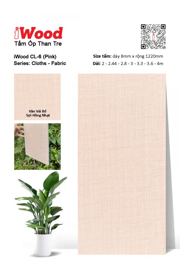 Tấm ốp than tre vân vải iWood CL-6