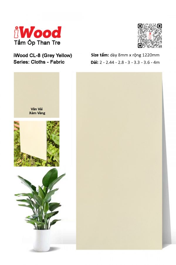 Tấm ốp than tre vân vải iWood CL-8