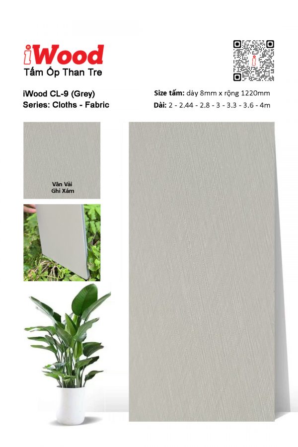 Tấm ốp than tre vân vải iWood CL-9