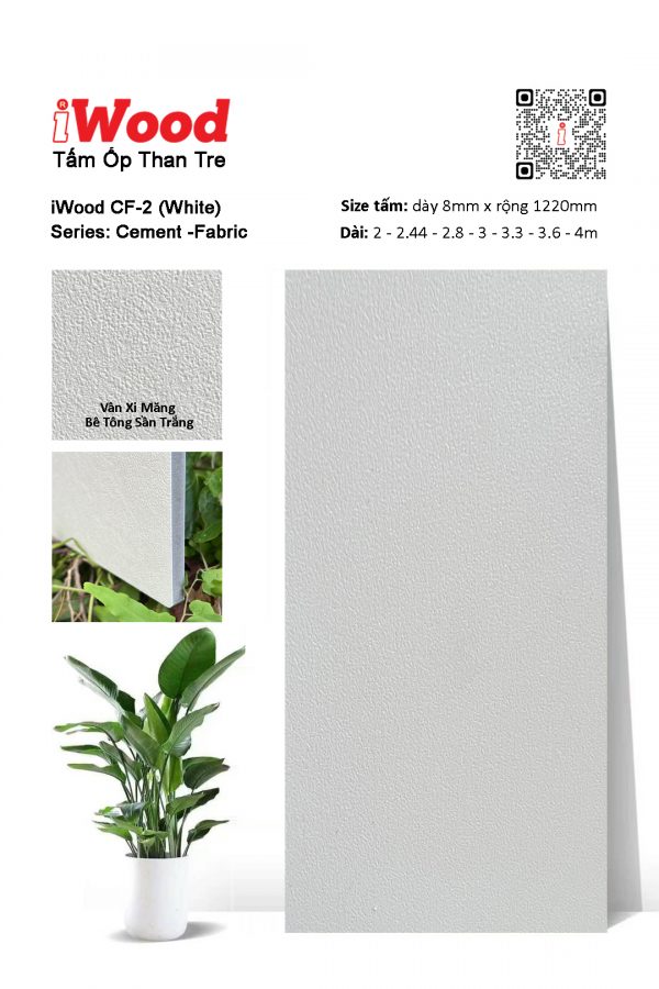 Tấm ốp than tre vân xi măng bê tông iWood CF-2