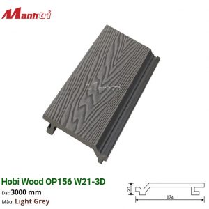 Gỗ Nhựa Ốp Tường, Trần Hobi Wood OP156 W21-3D_Light Grey