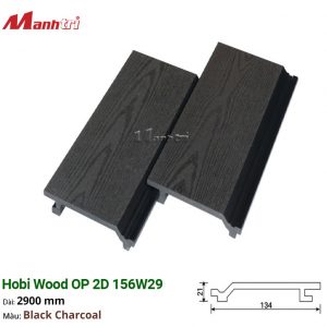 Gỗ Nhựa Ốp Tường, Trần Hobi Wood OP 2D 156W29_Black Charcoal