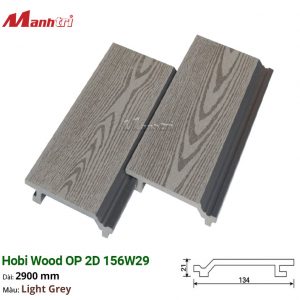 Gỗ Nhựa Ốp Tường, Trần Hobi Wood OP 2D 156W29_Light Grey