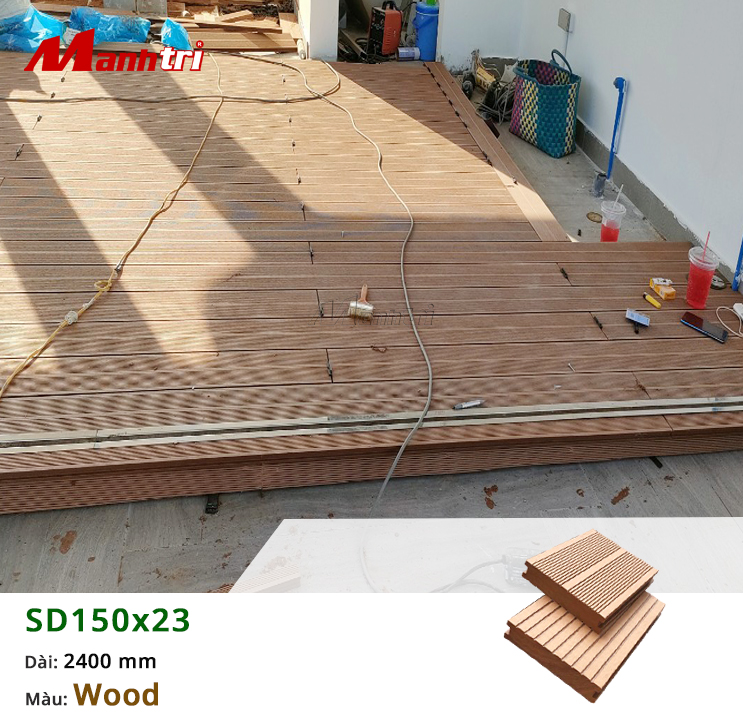 Thi công gỗ nhựa Composite lót sàn hồ bơi tại Củ Chi