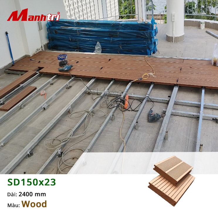 Thi công gỗ nhựa Composite lót sàn hồ bơi tại Củ Chi