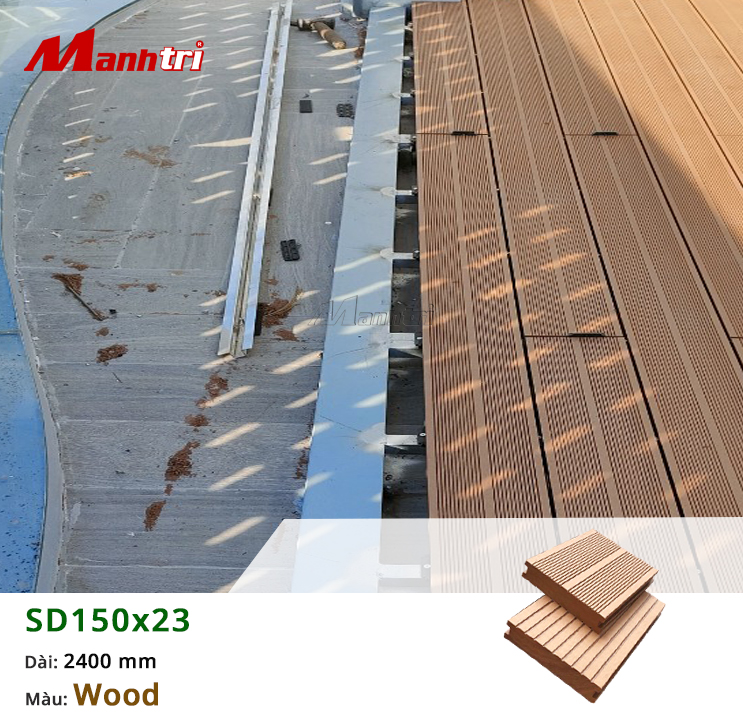 Thi công gỗ nhựa Composite lót sàn hồ bơi tại Củ Chi