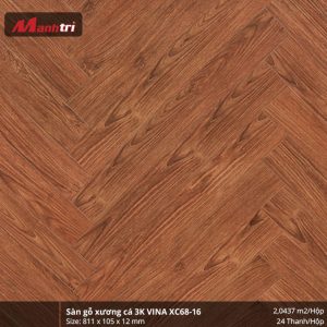 Sàn gỗ xương cá 3K VINA XC68-16