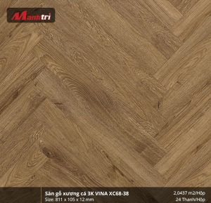 Sàn gỗ xương cá 3K Vina XC68-38