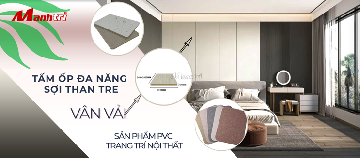 Mẫu tấm ốp đa năng sợi than tre vân vải đơn sắc