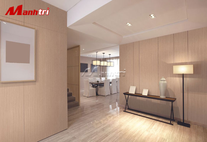 Thi công tấm ốp tường nano chống xước tại công trình