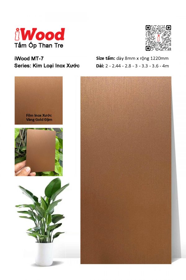 Tấm ốp than tre inox xước MT-7