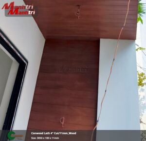 Thi công ốp trần tấm Conwood Lath” 4 Cut dày 11mm tại quận 10