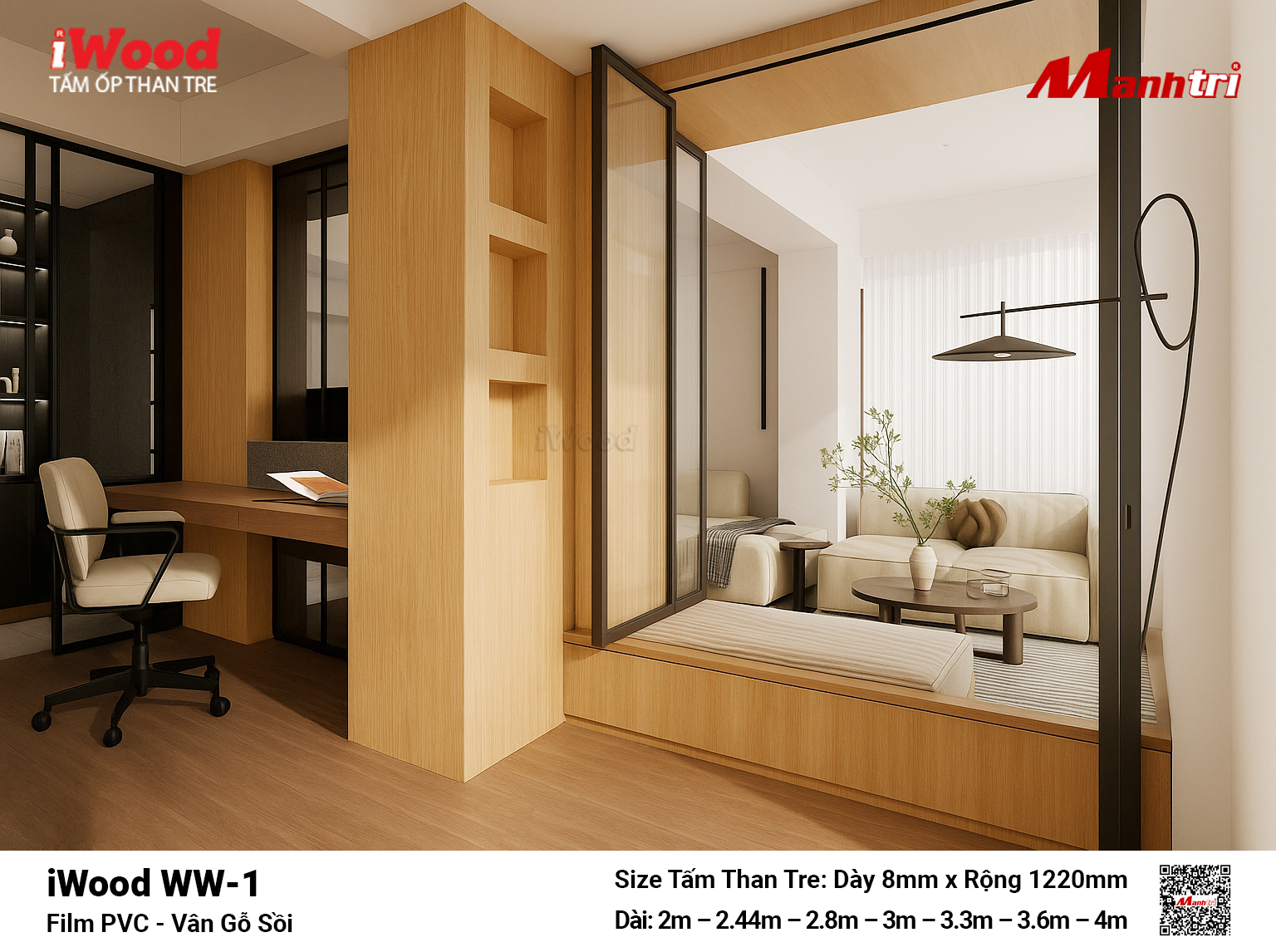Lam sóng nhựa SPC iWood trang trí nội thất