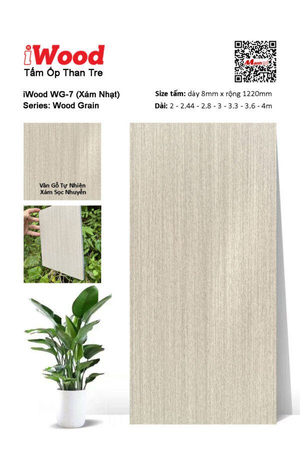 Tấm ốp than tre vân gỗ iWood WG-7