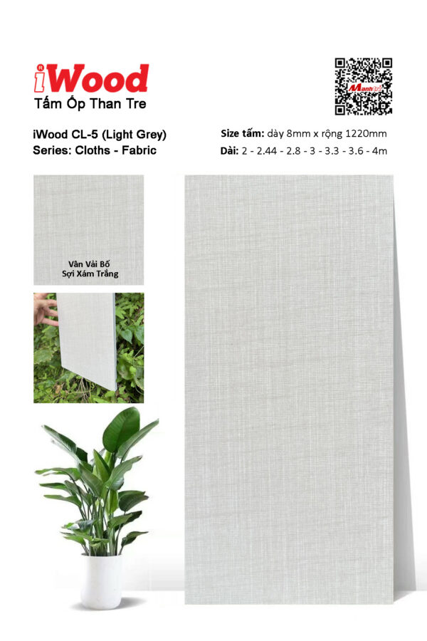 Tấm ốp than tre vân vải iWood CL-5