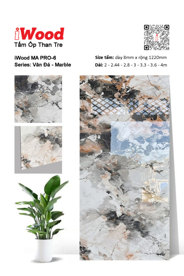 Tấm ốp than tre vân đá MA PRO-6