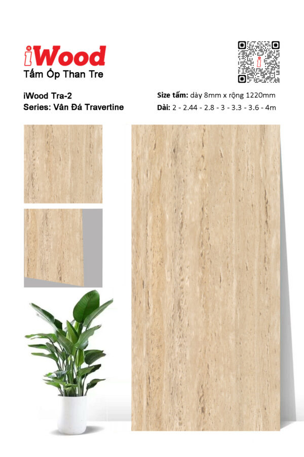 Tấm ốp than tre vân đá iWood Tra-2