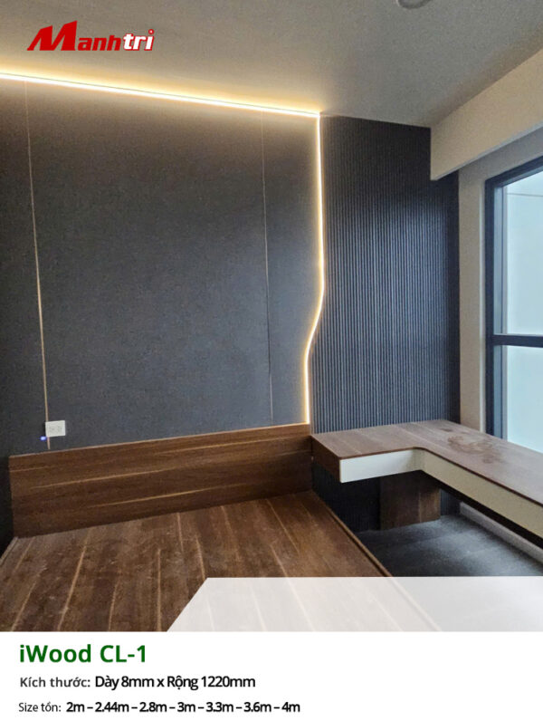 Công trình tấm ốp than tre iWood vân vải CL-1